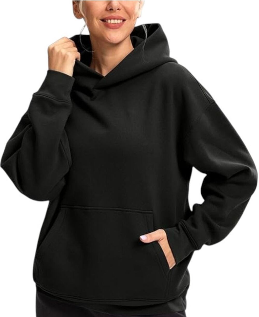 NWT G Gradual Oversized Fleece Black Hoodie Sweatshirt XS